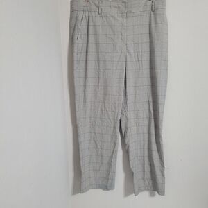 Joie size 14 dress pants plaid zip clasp button pockets formal work business